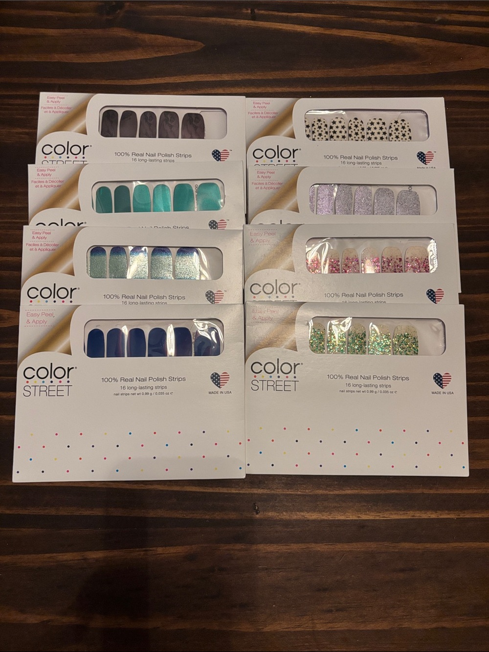 Color street nail strips lot of 8 A new